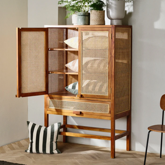 Teak & Cane Cabinet