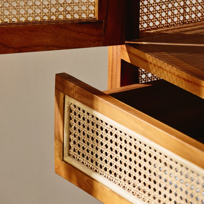 Teak & Cane Cabinet
