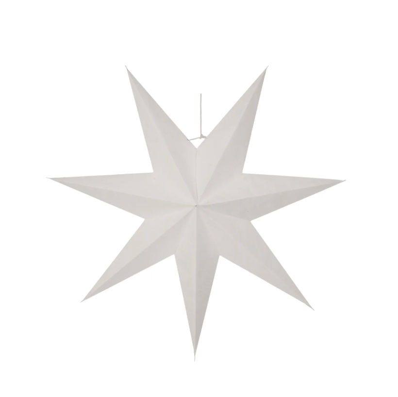 Large White Cotton Paper Star - Design Vintage