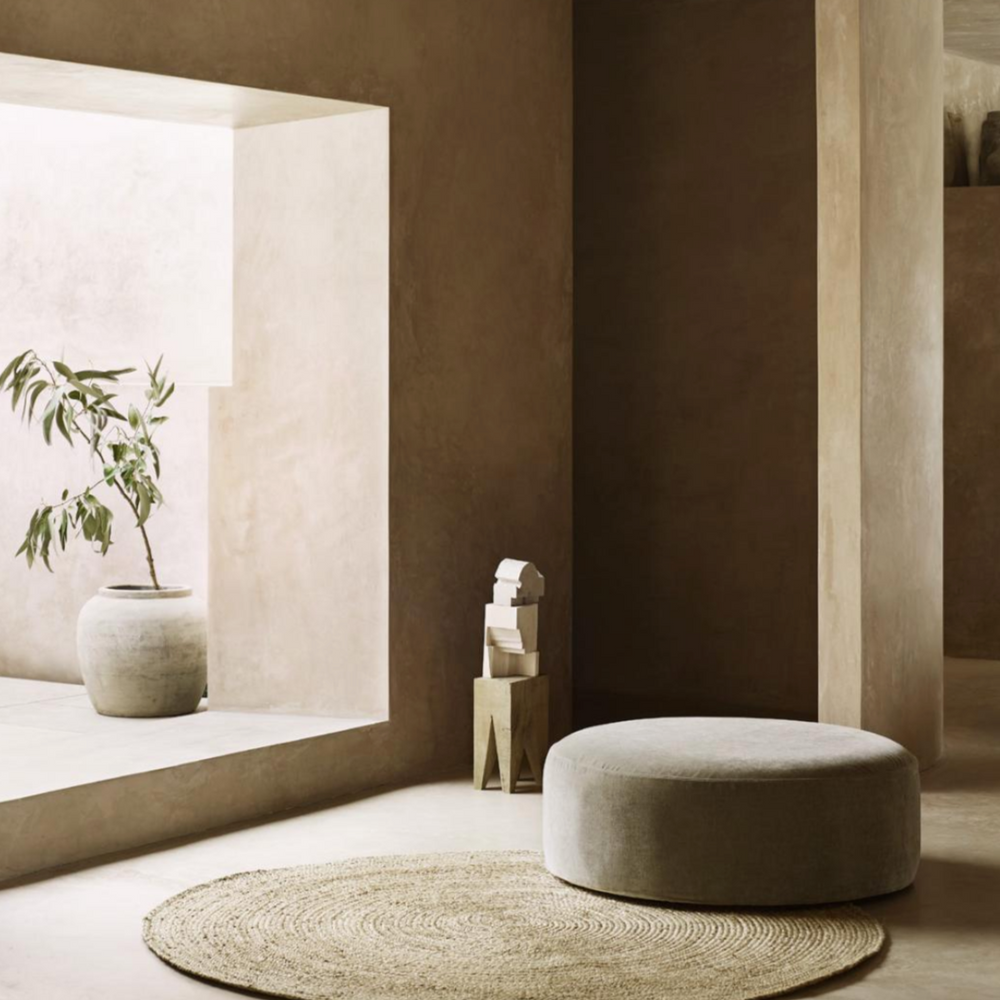Round Upholstered Pouf