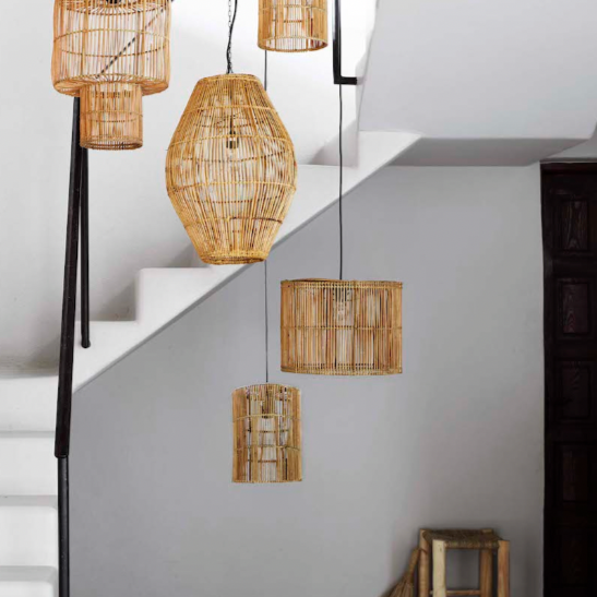 Round Rattan Lampshade - Design Vintage
