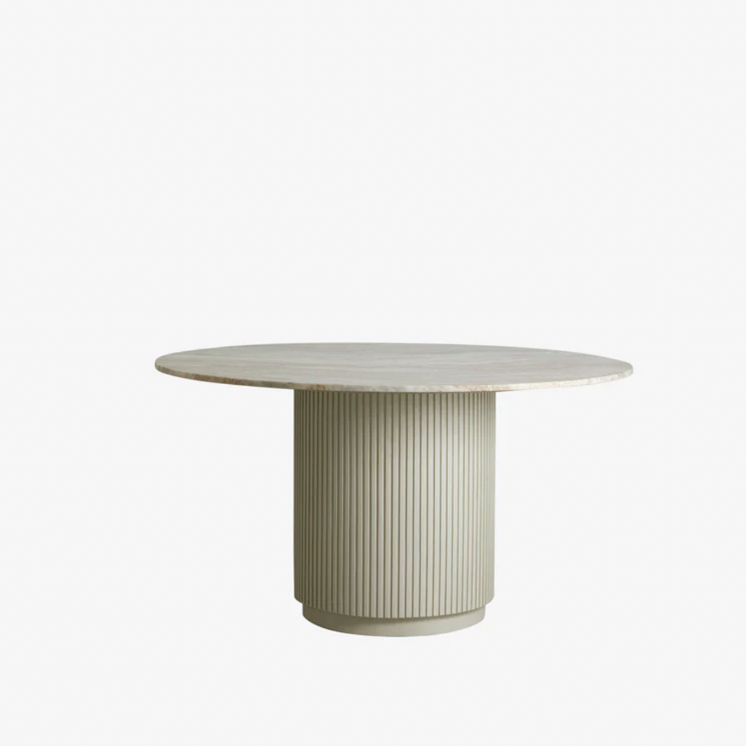 Ecru Marble Dining Table - Design Vintage