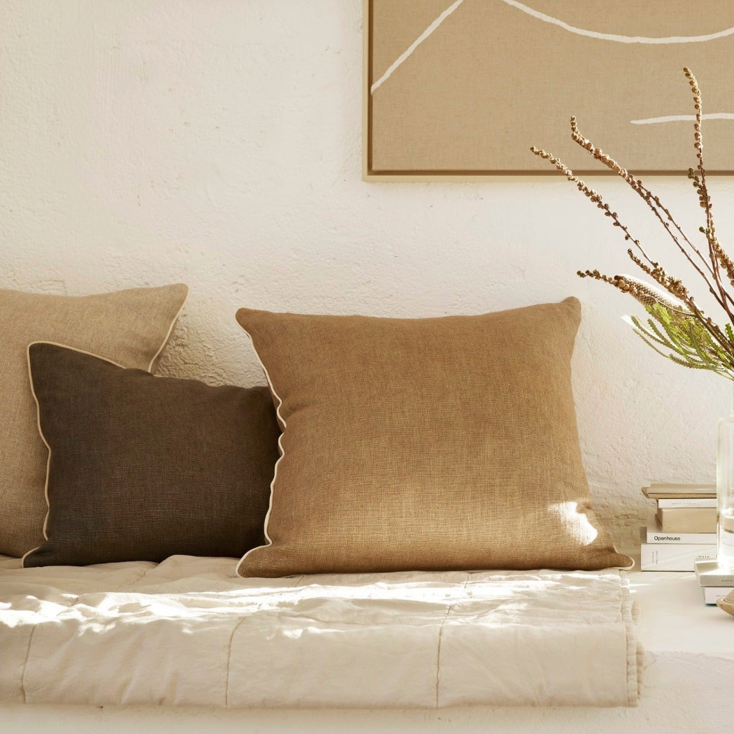 Caramel Piping Cushion - Design Vintage