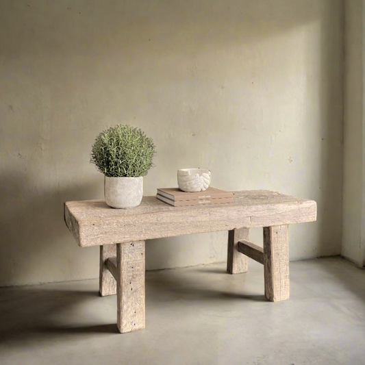Vintage Elm Bench 'Finn' - Design Vintage