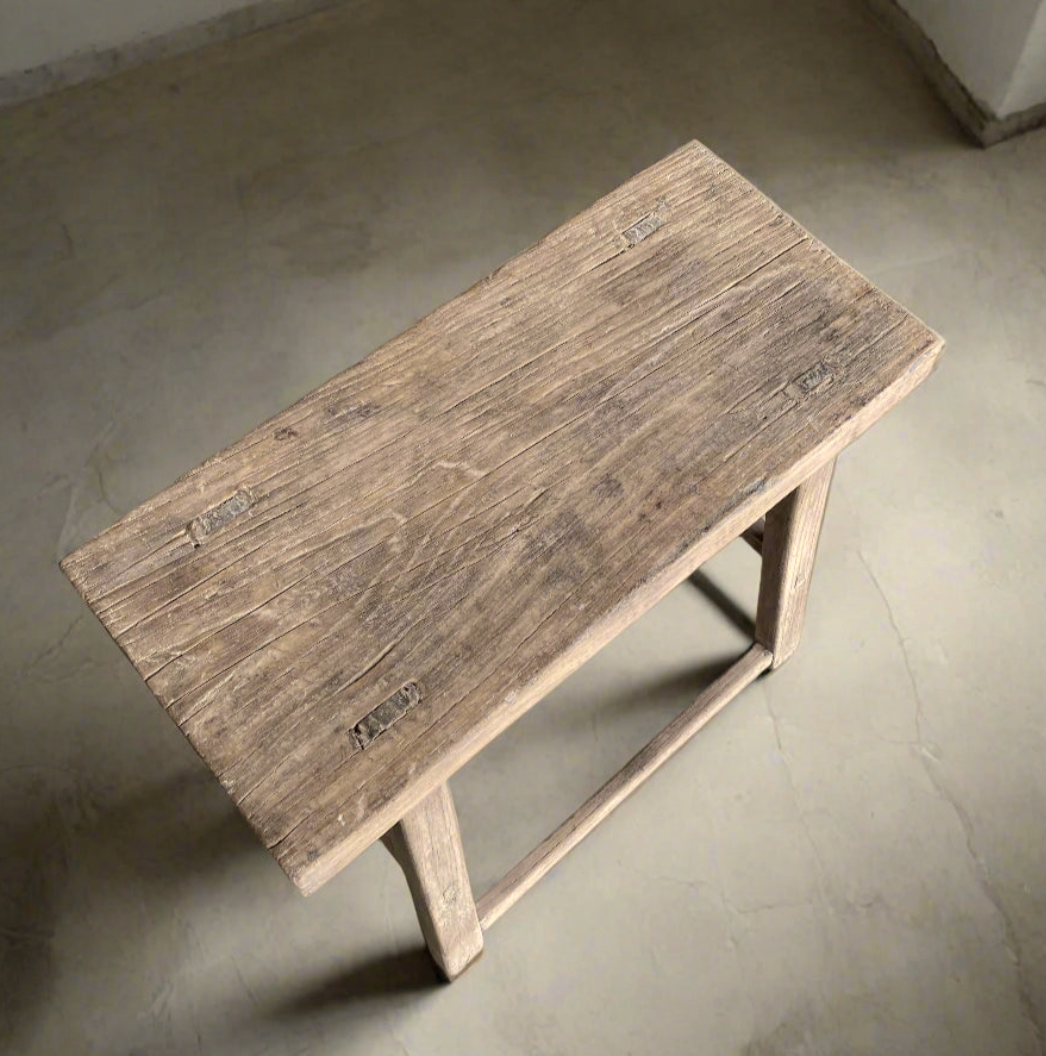 Vintage Elm Side Table 'Etta' - Design Vintage