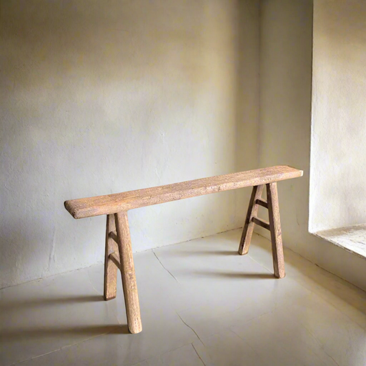 Vintage Elm Pig Benches - Design Vintage