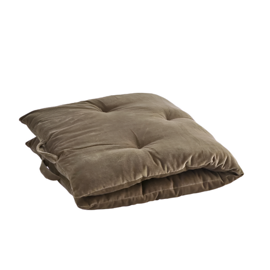 Olive Velvet Mattress Cushion - Design Vintage
