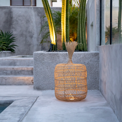 Rattan Dumpling Floor Lamp
