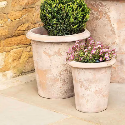 Taper Aged Terracotta Pots - Design Vintage