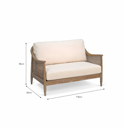 Natural Rattan Two Seat Sofa