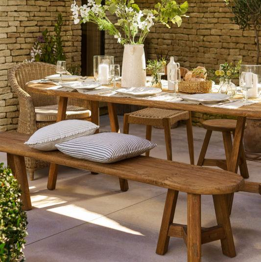 Reclaimed Teak Oval Bench - Design Vintage