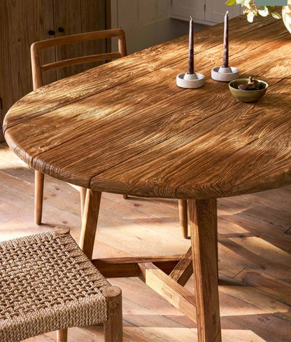 Reclaimed Teak Oval Table