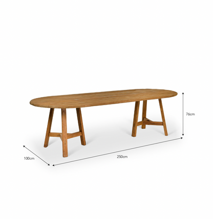 Reclaimed Teak Oval Table