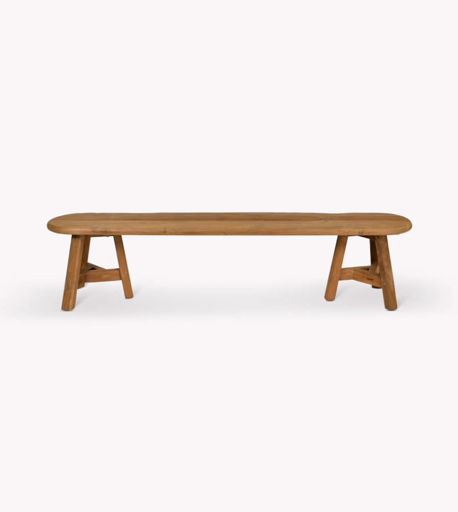 Reclaimed Teak Oval Bench