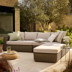Dark Rattan Outdoor Corner Sofa Set