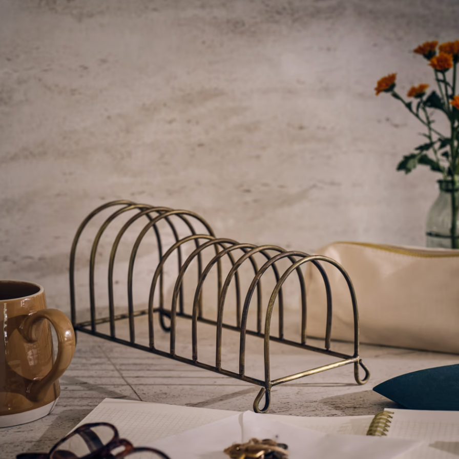 Antique Brass Storage Rack