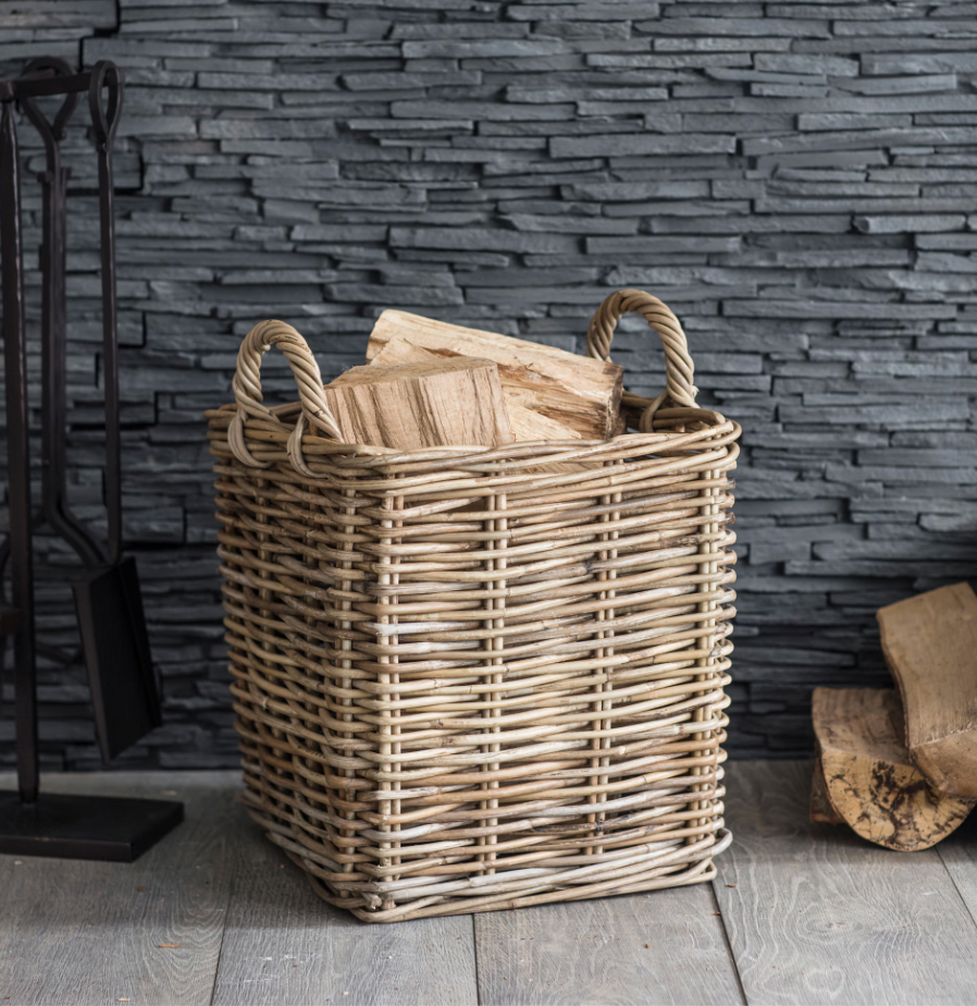 Set of Rattan Log Baskets