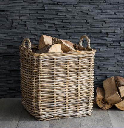 Set of Rattan Log Baskets