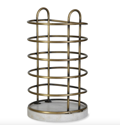Brass + Marble Utensil Holder