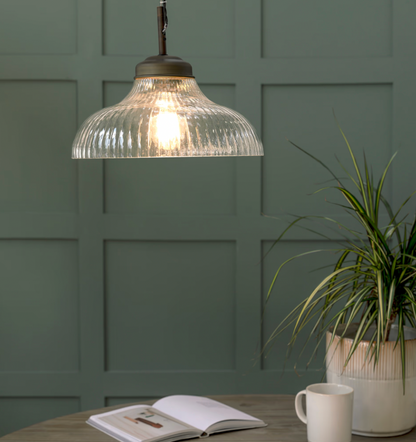 Amelie Ribbed Glass Pendant - Design Vintage