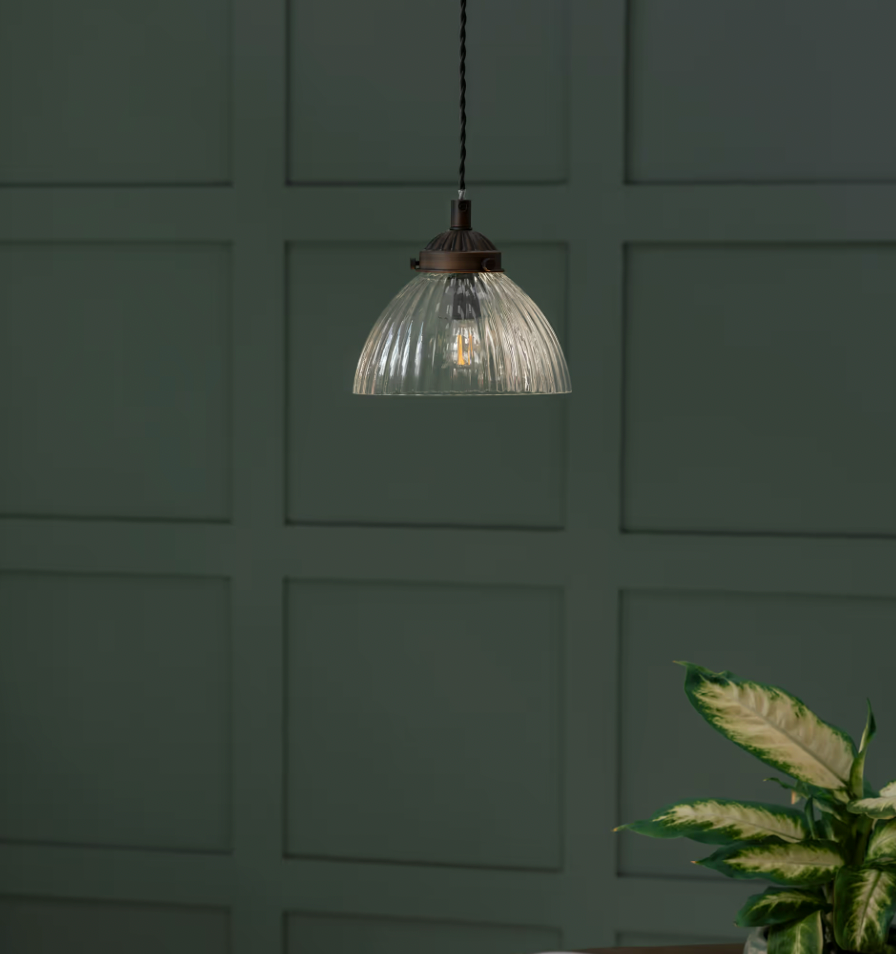 Amelie Ribbed Glass Pendant - Design Vintage