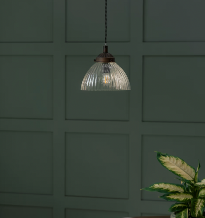 Amelie Ribbed Glass Pendant - Design Vintage