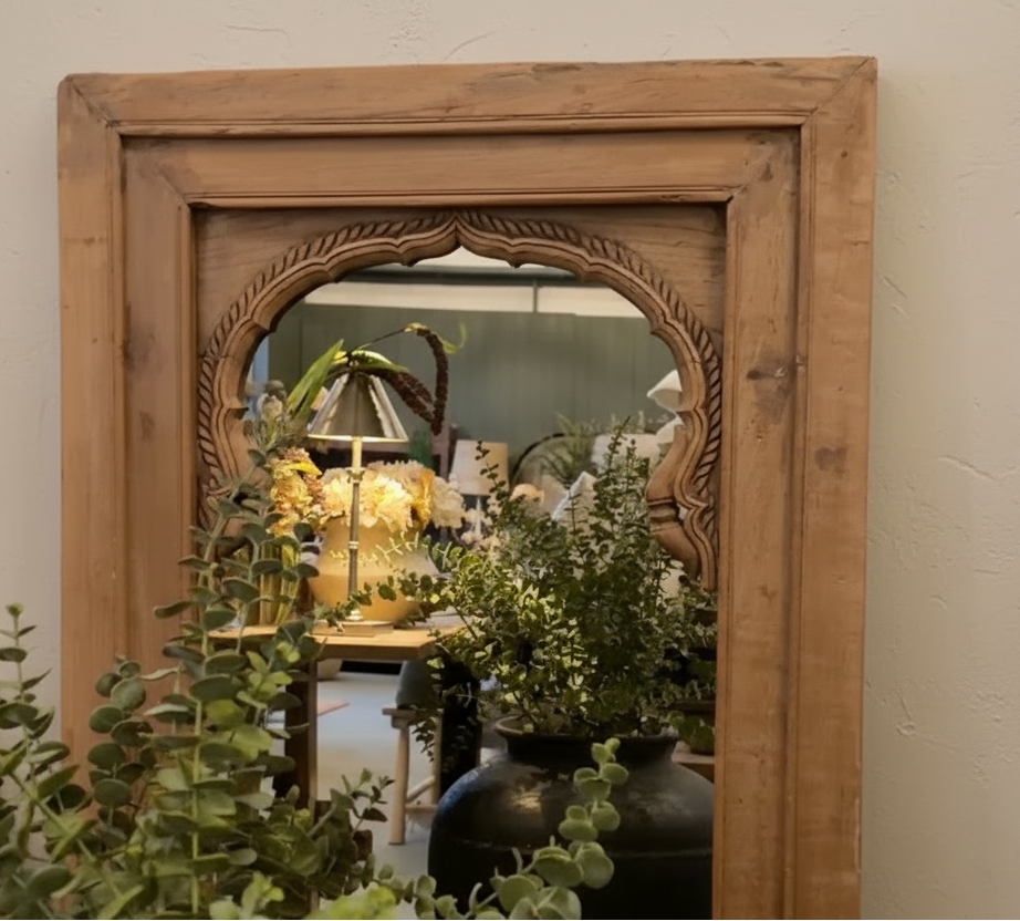 Large Vintage Carved Mirror - Design Vintage