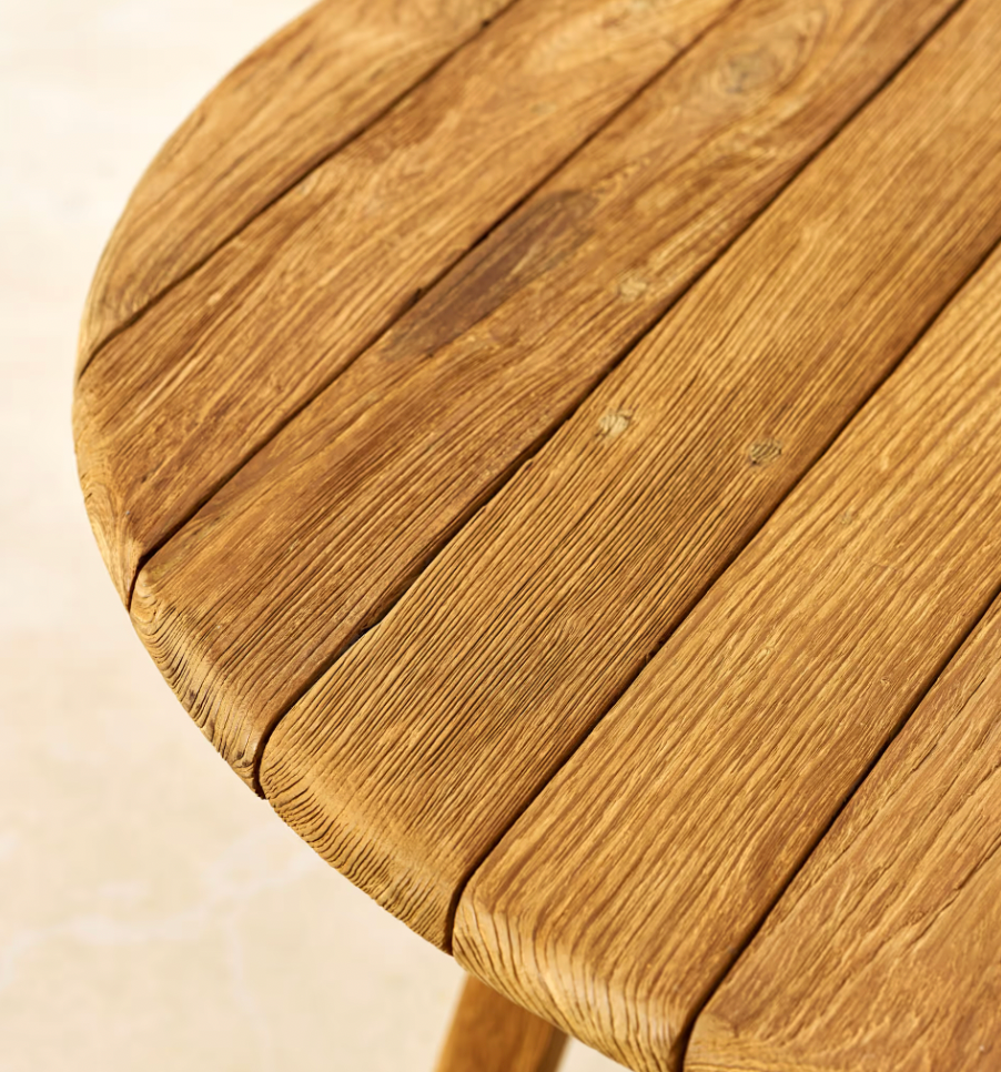 Reclaimed Teak Slatted Outdoor Table - Design Vintage