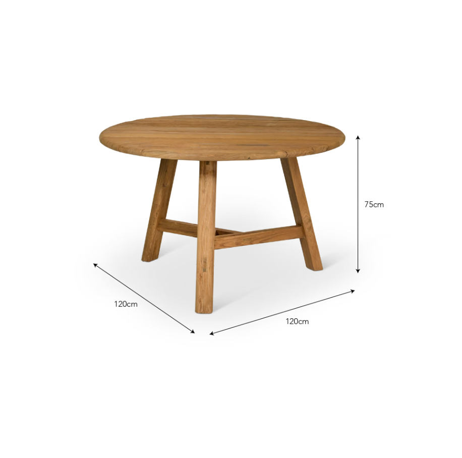 Reclaimed Teak Slatted Outdoor Table - Design Vintage