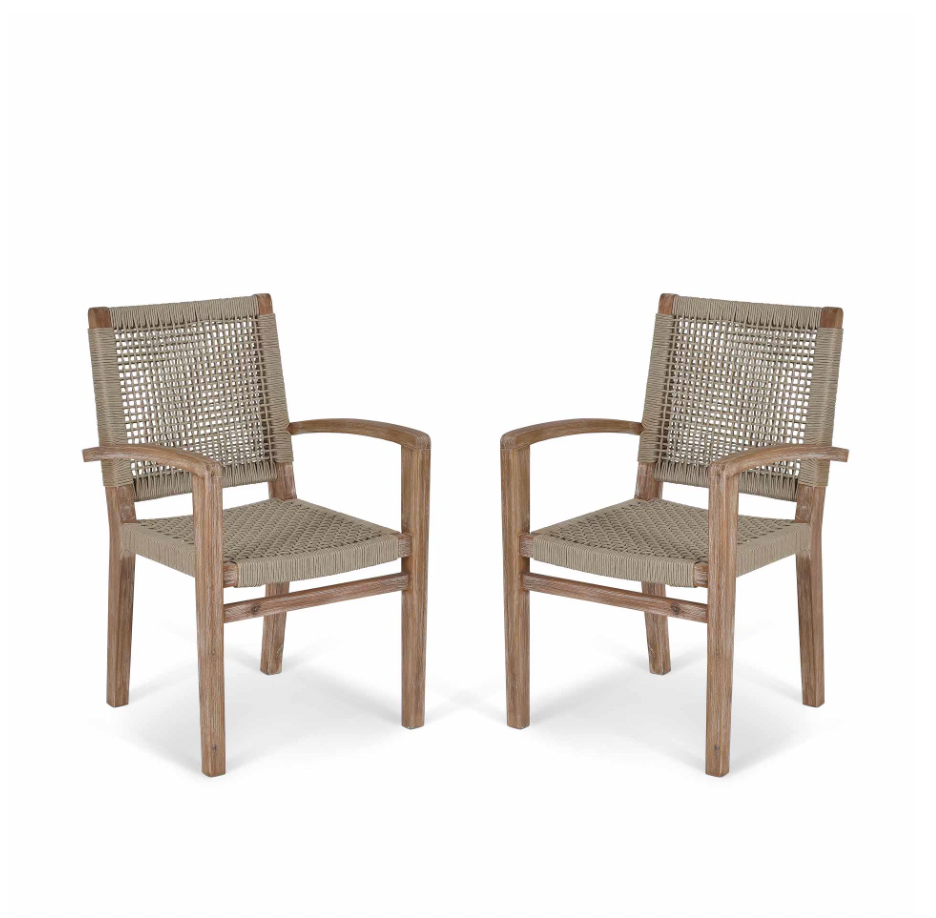 Solid Acacia Wood Outdoor Chairs - Design Vintage
