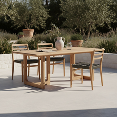 Curved Teak Outdoor Dining Table