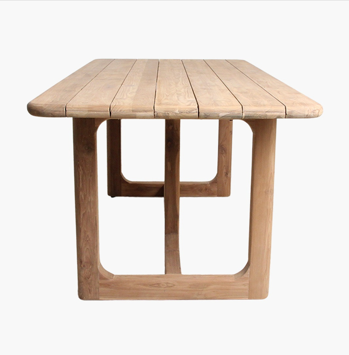 Curved Teak Outdoor Dining Table - Design Vintage