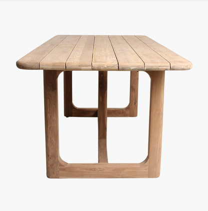 Curved Teak Outdoor Dining Table - Design Vintage