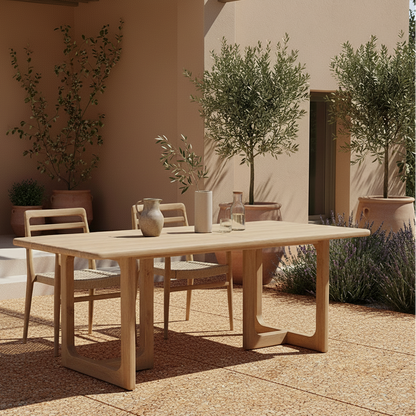 Curved Teak Outdoor Dining Table - Design Vintage