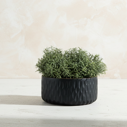Black Textured Wood Bowl - Design Vintage