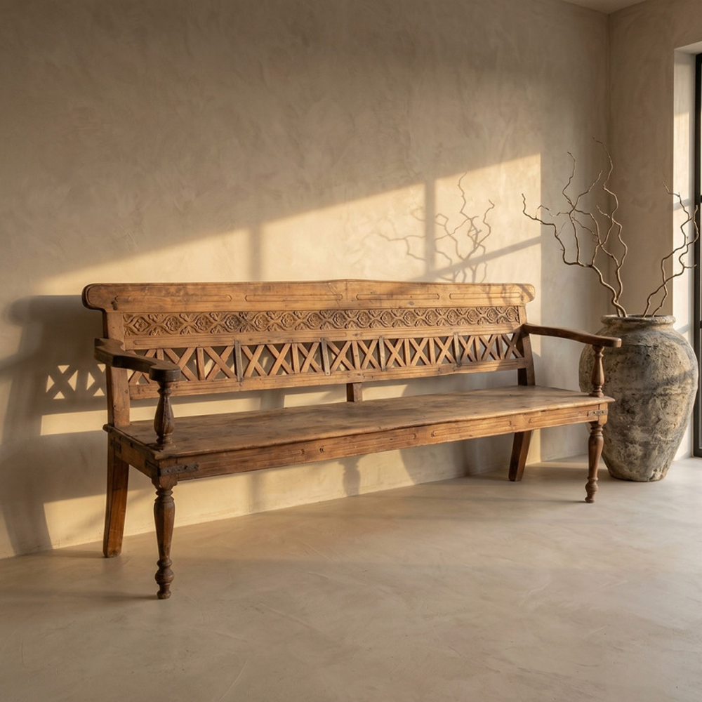 Rare Vintage Tribal Bench