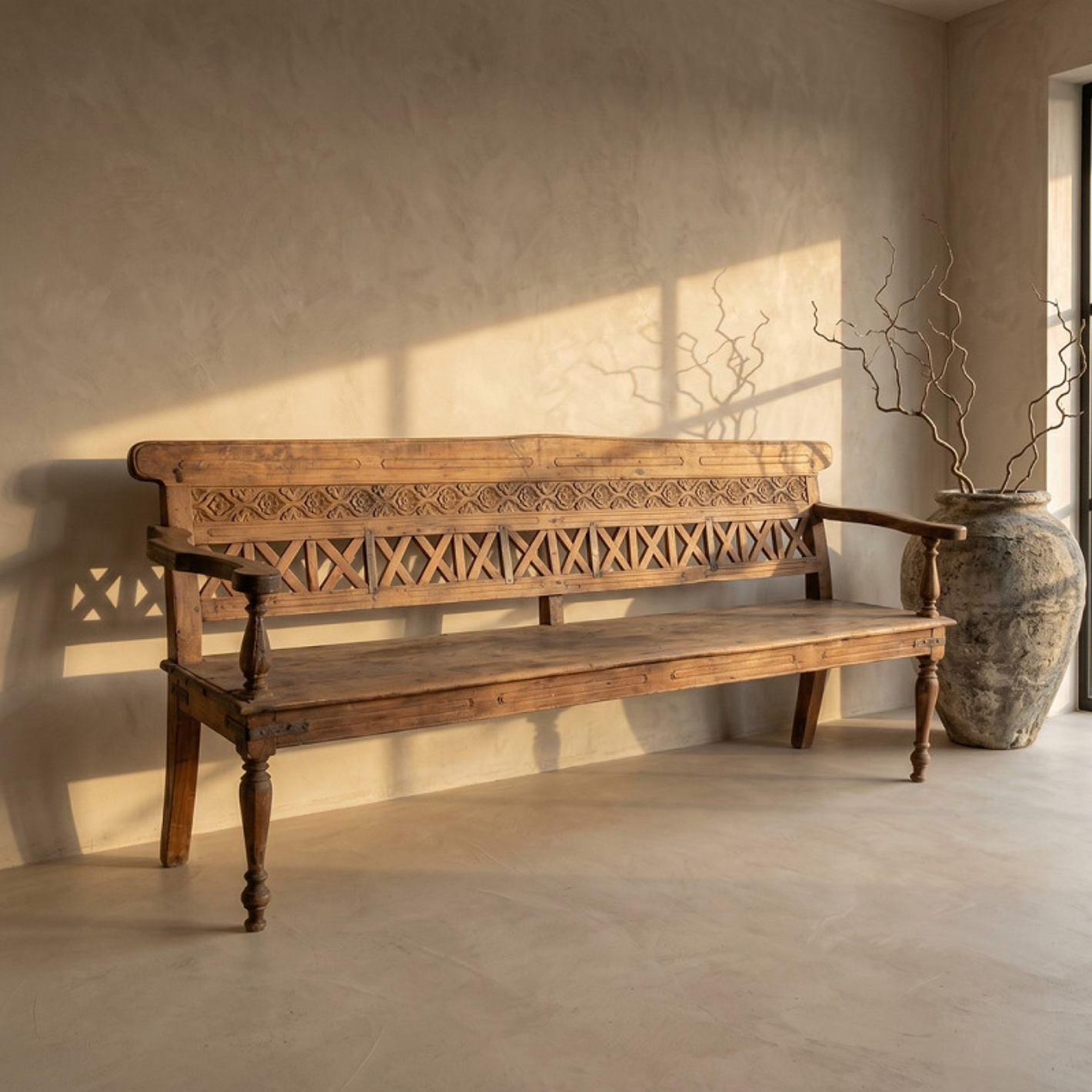 Rare Vintage Tribal Bench