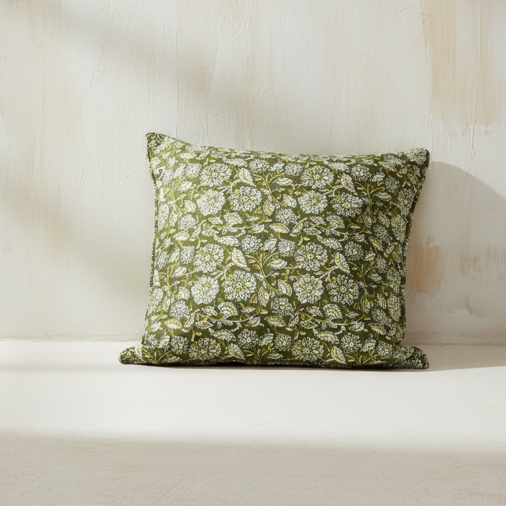 Olive Floral Cushion