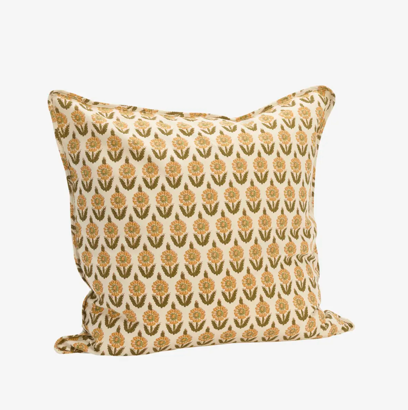 Ochre Floral Cushion