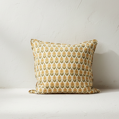 Ochre Floral Cushion