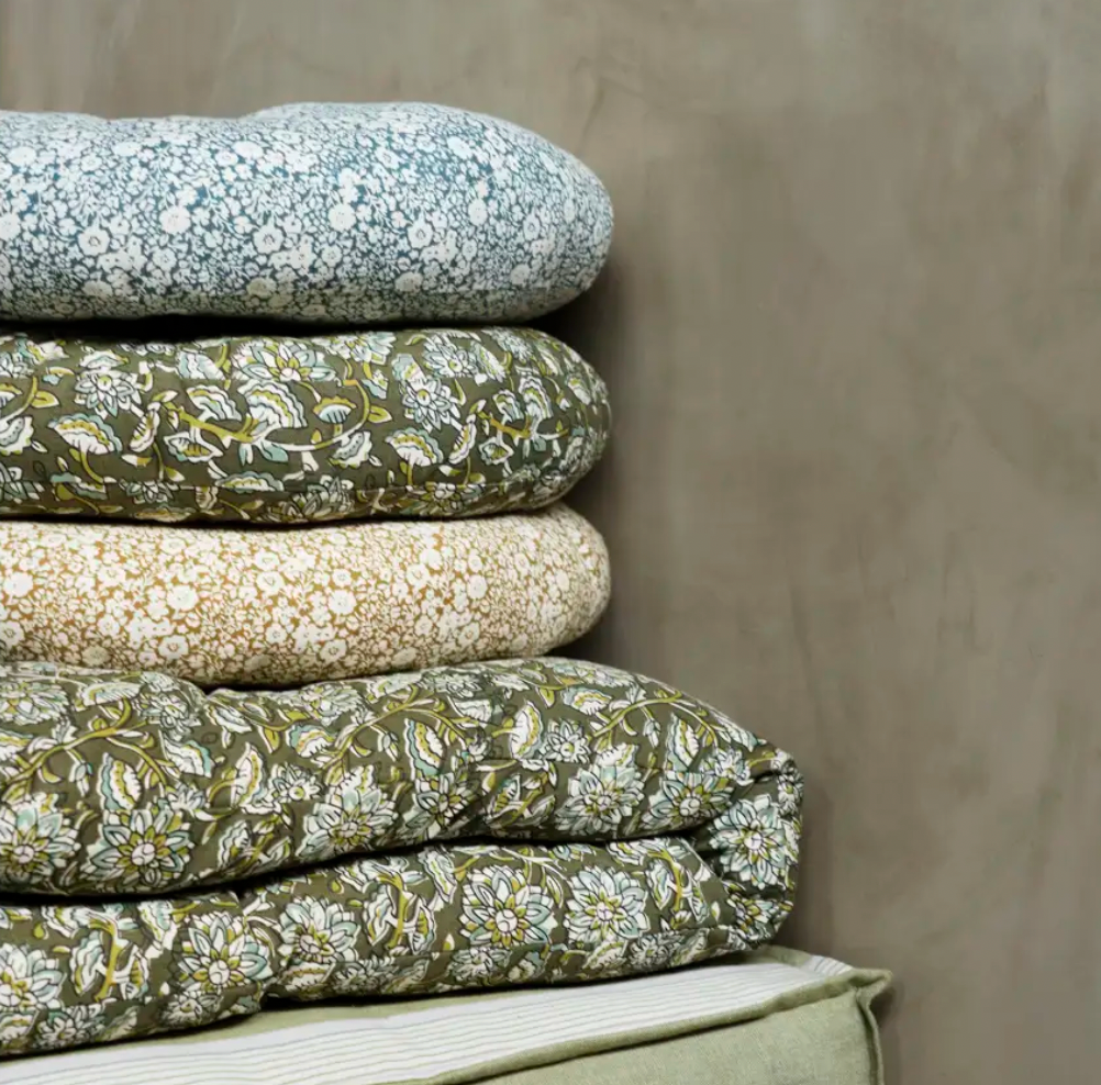 Olive Floral Mattress Cushion