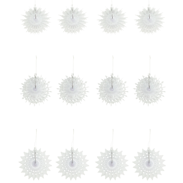Set of 12 Snowflake Decorations