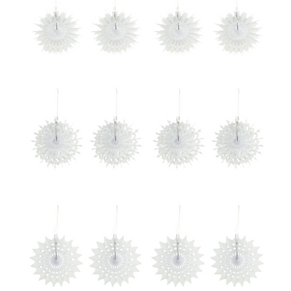 Set of 12 Snowflake Decorations