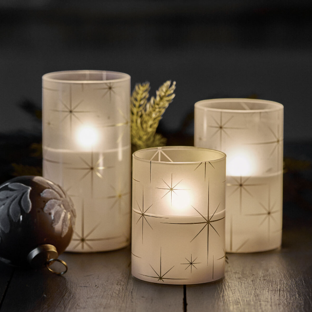 Set of 3 Star LED Candles
