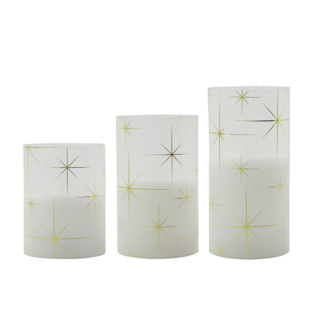 Set of 3 Star LED Candles