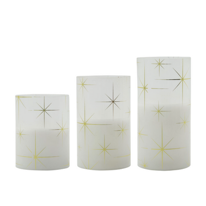 Set of 3 Star LED Candles