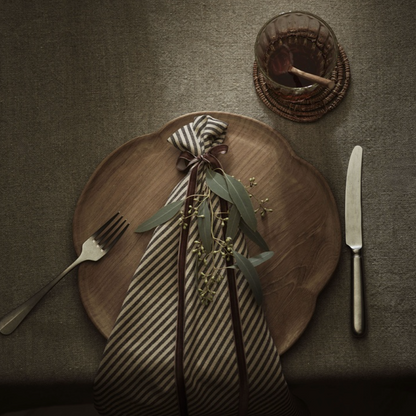 Set of 4 Stripe Cotton Napkins