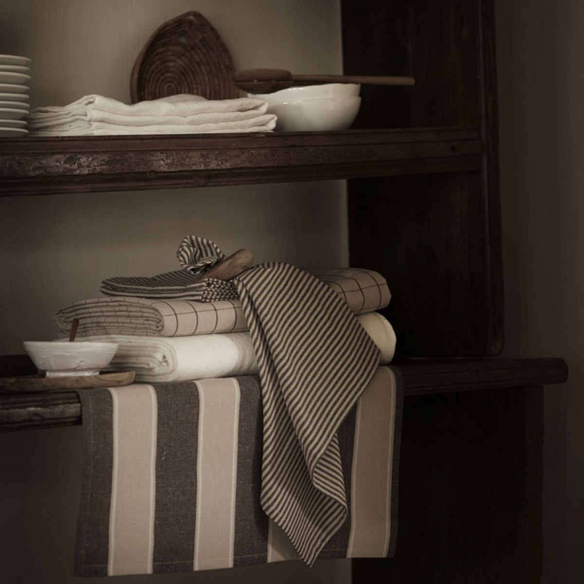 Set of 4 Stripe Cotton Napkins