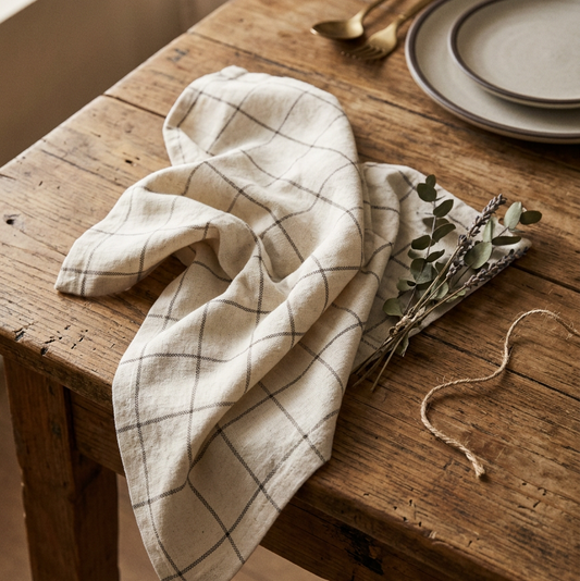 Set of 4 Check Cotton Napkins