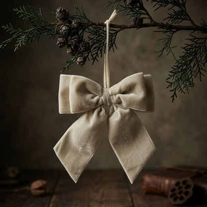 Cream Velvet Bow